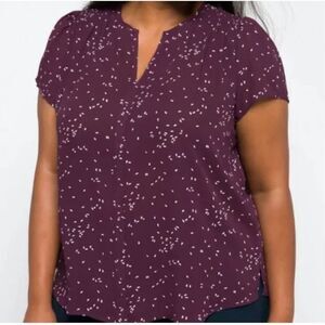 Womens Fun2Fun Boutique Linnette Split Neck Floral Smocked Top Blouse - Sz XXL